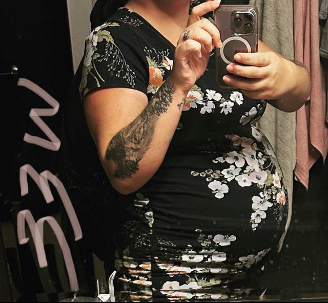 33 weeks. 6lb 3oz being induced February 18th. Nervous! Second baby